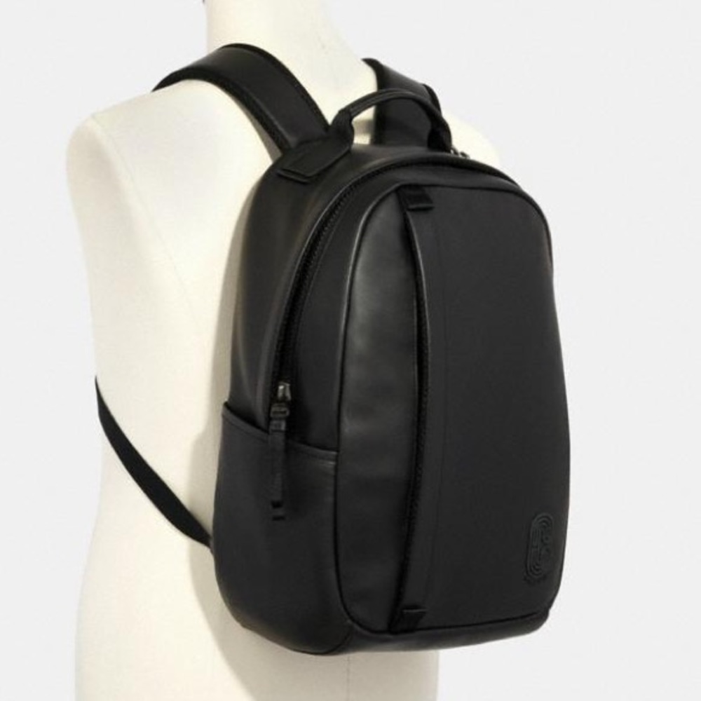 Coach Edge Backpack black leather NWT - Picture 2 of 6